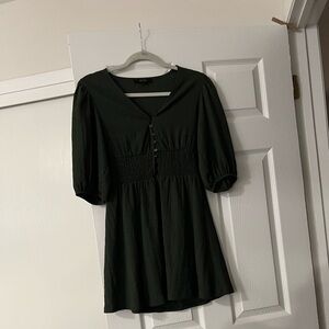 Francesca’s Olive Green Puffy Sleeve Dress